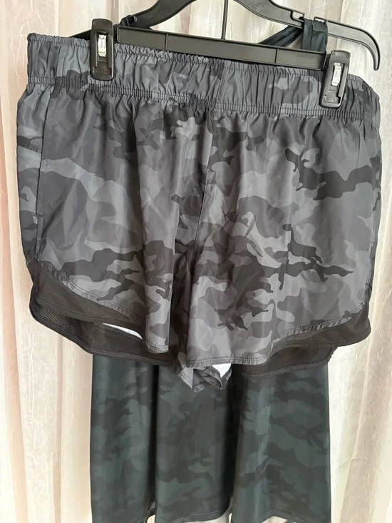 Athletic Works Black Performance Top and Shorts - Picture 1 of 3